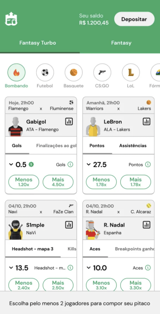 fantasy sports rei do pitaco