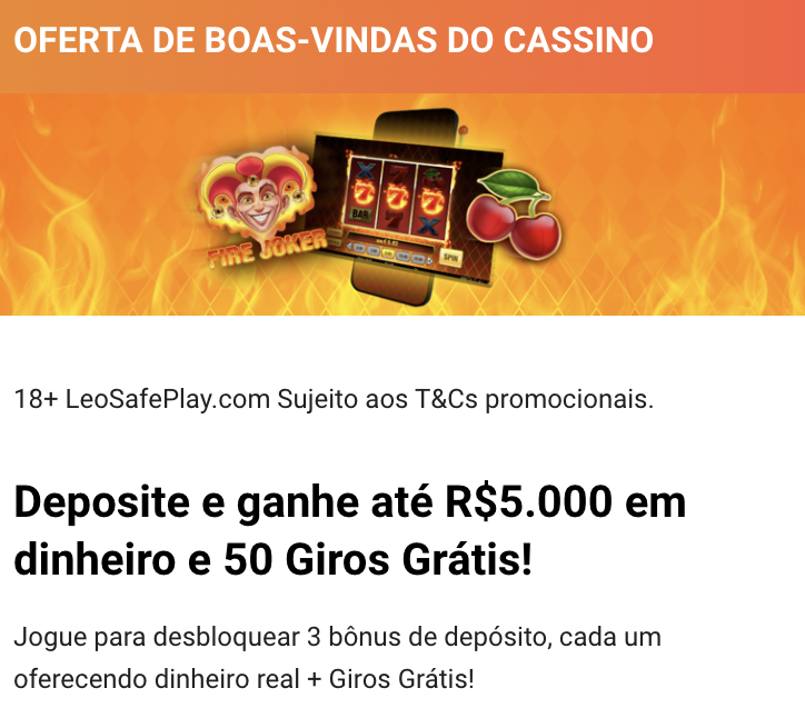 oferta de boas-vindas leo vegas casisno