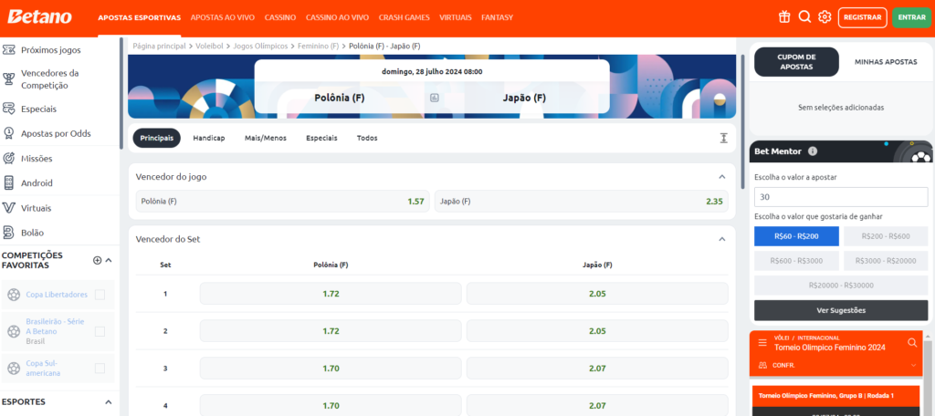 apostas nas olimpíadas betano