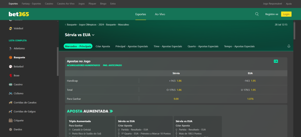 odds olimpíadas bet365